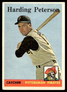 1958 Topps #322 Harding Peterson  Pittsburgh Pirates VG-VGEX Crease
