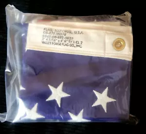 US Flag G-Spec 2' 4 7/16"x4' 6" Cotton NSN 6826857 Made in USA indoor American - Picture 1 of 9