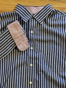 Camisa Brooks Brothers Puño Abatible XL Hombres Abotonada Azul Rayas Algodón Supima - Imagen 1 de 5