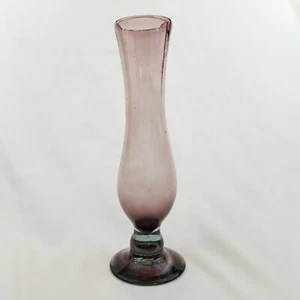 Mundgeblasene große Kunstglas Amethyst Blumenvase Sockel 12" - Bild 1 von 7