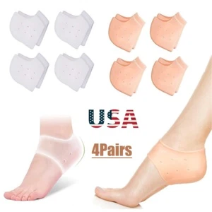 4Pair Gel Heel Protectors Heel Cups Cushion Pads for Plantar Fasciitis New USA - Picture 1 of 14