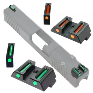Fiber Optic Front Rear Handgun Sights For Glock Red Green Fiber Sight Tactical - Picture 1 of 10