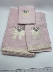 New! Vtg RA Briggs Bathroom Towel Set USA Rose Collection Light Pink 3 Piece - Picture 1 of 6