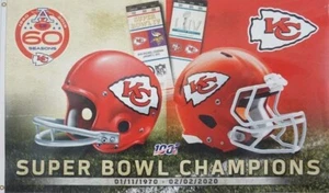 NFL Kansas City Chiefs Wincraft Super Bowl LIV 54 Champs Deluxe 3' X 5' Flag NEW - Picture 1 of 1