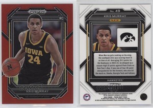 2023-24 Panini Prizm Draft Picks Red Prizm /299 Kris Murray #49 Rookie RC