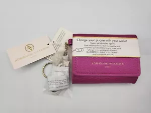 New Adorable Adrienne Vittadini Charging Card Wallet/Holder -Fuschia Pebble NWT - Picture 1 of 4