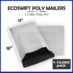 1-10000 13 x 15 "EcoSwift" Poly Mailers Envelopes Plastic Shipping Bags 1.7 MIL - Picture 1 of 16