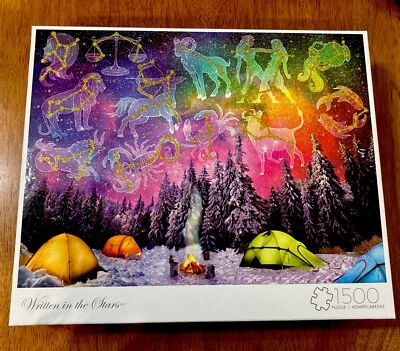 Buffalo Games Written in the Stars Zodiac Astrology Glitter 1500 Pc Puzzle NEW - Image 1 of 4