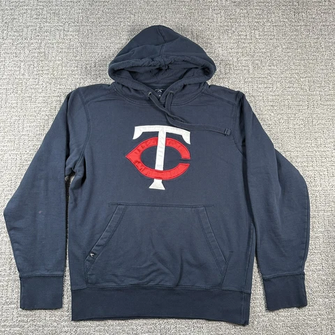 Minnesota Twins Sweatshirt Medium M Blue Hoodie Logo Pocket Cotton Blend Mens Cover