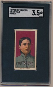 💥 Vic Willis T206 1909-1911 Piedmont 150 Pittsburgh SGC 3.5 VG+