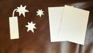 Creative Memories Vintage LARGE FIRECRACKER & STARS DIE CUTS GET 3 WHITE - Picture 1 of 1