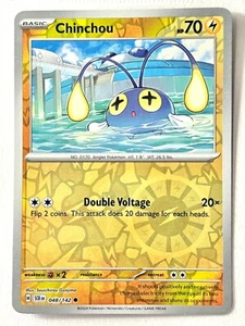 Chinchou 048/142 Reverse Holo Common - Stellar Crown Pokemon TCG - Near Mint NM - Picture 1 of 4
