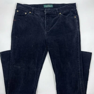 Lauren Ralph Lauren Mujer Calce Clásico Talla 10 Negro Mezcla Algodón Pierna Recta Foto 1 de 4