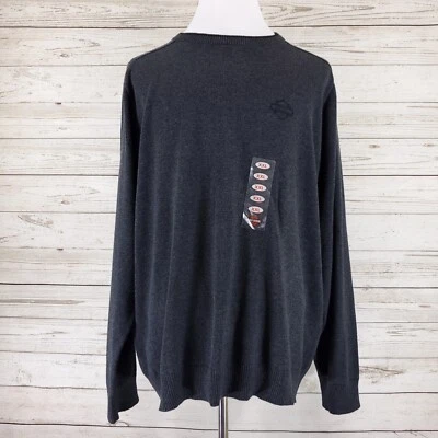 NWT Harley Davidson Mens Size 2XL Bar & Shield Logo Gray Knit Crew Neck Sweater - Image 1 of 4
