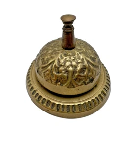 Vintage Solid Brass Hotel Front Desk Service Bell - Picture 1 of 5
