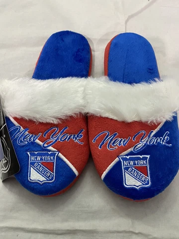 New York Rangers NEW Womens Small S 5/6 Slippers . NHL Hockey Hat Beanie Gift Cover