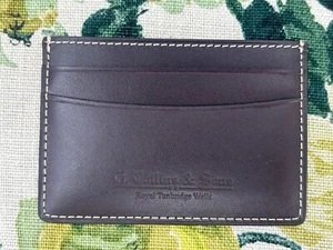 G. COLLINS & SONS Cartera Tarjetero Cuero Marrón Oscuro - Imagen 1 de 7