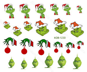 Nail Art Water Transfer Stickers Decal Grinch KoB-1230