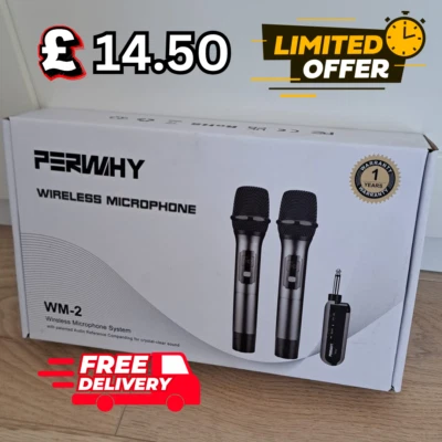 PERWHY Wireless Microphone Twin Pack - SPECIAL OFFER PRICE ~ TIME RESTRICTED !