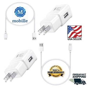 OEM Samsung Galaxy S10 S9 S8 Plus Note 7 Fast Original Wall Charger Type C-Cable - Picture 1 of 23