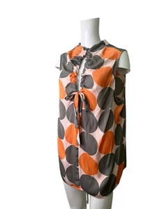 Camicia blusa Next Petite top taglia 18 donna arancione grigio bottoni nuova EU46 PREZZO AL PUBBLICO £24 - Foto 1 di 12