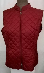Van Heusen Vest Womens Large Maroon/Burgundy Quilted Linedr Full Zip Pockets - Picture 1 of 6