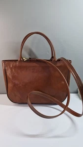 Vintage Texier France Tan Leather Handbag Crossbody VGC - Picture 1 of 16