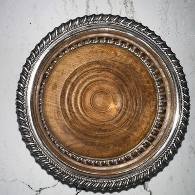 Antiguo plato Sheffield botella de vino posavasos plato de plata sobre cobre circa 1820-1830 Foto 1 de 4