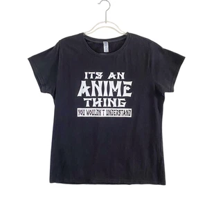 Anime T-Shirt Womens XL Fitted "It's An Anime Thing.." Black 100% Cotton Delta - Picture 1 of 11