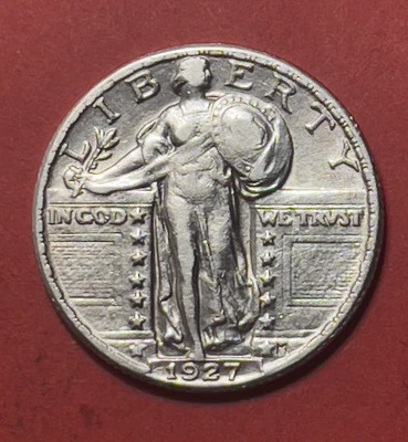 1927 P Standing Liberty Silver Quarter Dollar, AU/BU. - Image 1 of 3