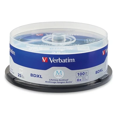 Verbatim M DISC BDXL 100GB 6X with Branded Surface ? 25pk Spindle - Image 1 of 3
