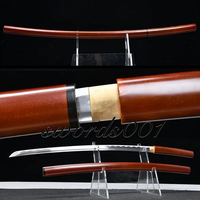 Red Lacquered Hardwood Carbon Steel Japanese Samurai Sword Katana Shirasaya - Image 1 of 4