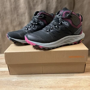 Women’s Merrell Antora 3 Mid WP Boots Black Fuchsia 6 M Hiking Shoes Sneakers - Picture 1 of 8