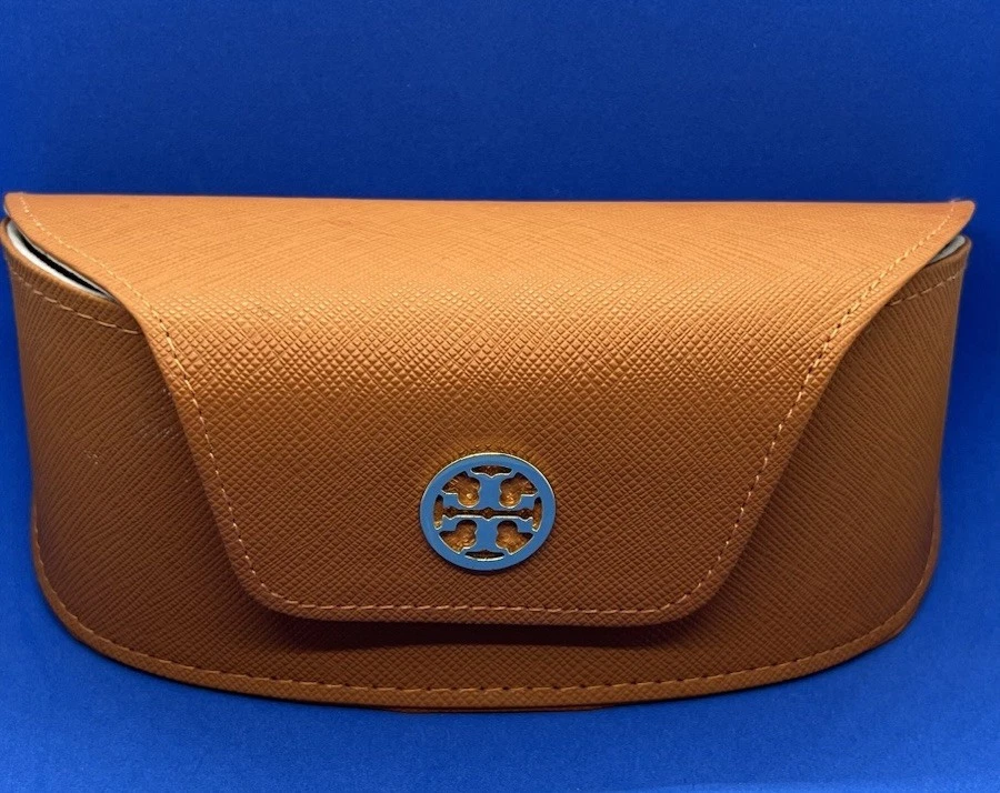 TORY BURCH NARANJA AUTÉNTICO GAFAS DE SOL GAFAS ESTUCHE DE CUERO Foto 1 de 4