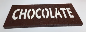 Handgefertigtes Holzpuzzle Schokolade (sieht aus wie ein Schokoriegel) 25 Teile 9,25" x 4" - Bild 1 von 3