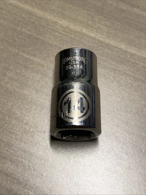 Armstrong 39-114 14mm 12-Point 1/2" Drive Metric Standard Socket – Made in USA - Image 1 of 4