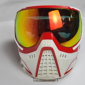 HK Army KLR Paintball Mask Red White Gold Thermal Lens with Exalt Goggle Case V3 - Picture 1 of 24