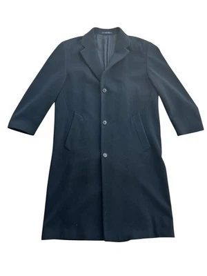 Vtg Hugo Boss Pure Wool Cashmere Coat Size 40R De Tomaso Black Long Trench - Image 1 of 4
