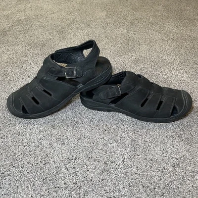 Keen Bidwell Black Leather Fisherman Sandals Mens sz 15 Orig $100 - Image 1 of 4