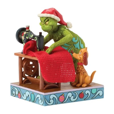 Jim Shore GRINCH SEWING SANTA SUIT FIGURINE 6017059 BRAND NEW