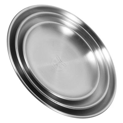  3 Pcs Lastre Di Acciaio Inox Lastra Metallo Piatto Inossidabile Snack - Immagine 1 di 4