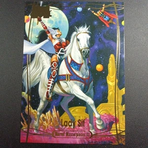 /1999 Lady Sif & Thor Gold Foil 5x7 Marvel Masterpieces XL Oversized Card 2023 - Picture 1 of 13