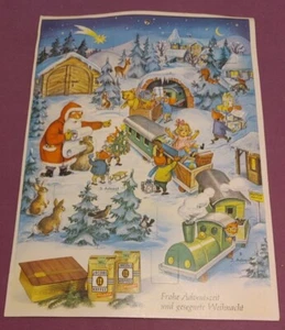Alter WERBE ADVENTSKALENDER WEIHNACHTEN 50/60er Jahre - JACOBS KAFFEE - VINTAGE - Bild 1 von 3