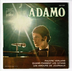 ADAMO Vinyle 45T EP 7" PAUVRE VERLAINE + Texte - ..LES GITANS - VOIX MAITRE 1025 - Foto 1 di 5