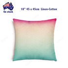 45cm Linen Cotton Cushion Cover Faded Contrasting Colours Pink Yellow Blue Aqua
