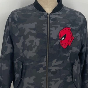 Marvel Deadpool graue Camouflage Jacke Größe Medium bestickt Wade Wilson Comic - Bild 1 von 11