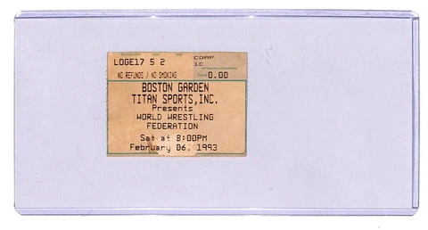 WWF Yokozuna vs Randy Savage wrestling ticket stub wwe Feb 1993 BOSTON GARDEN Cover