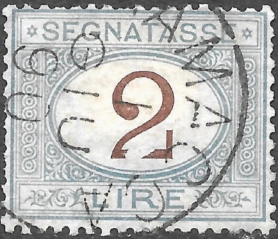 1870🔥ITALIA FRANQUEO DEBIDO Sass#12 SC#J15🔥impresión de error (no es el rasguño) RARO🔥Usado Foto 1 de 3