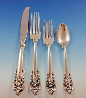 Grande Baroque by Wallace Sterling Silver Flatware Set For 12 Service 64 Pieces - Image 1 of 4