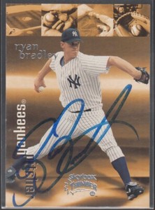 RYAN BRADLEY 1999 Skybox Thunder #300 New York Yankees TTM/IP Signed Autographed